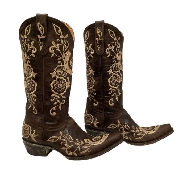 Old Gringo Shoes - Old Gringo Lucky 13" Chocolate Horseshoe Swarovski Crystal Western Boots Size 7